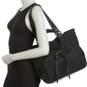 EUC Aimee Kestenberg Pisa Nylon Tote Weekender Travel Bag Black